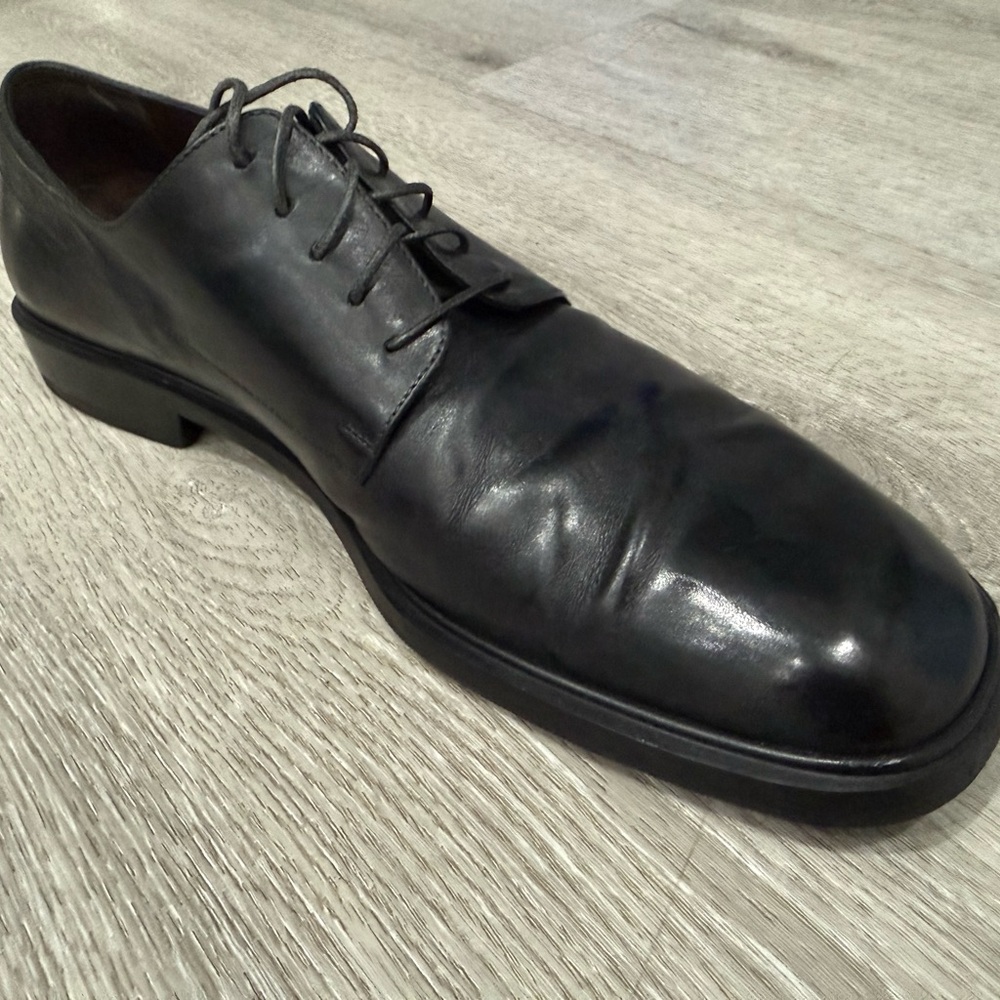 Salvatore Ferragamo Mens Black Leather Dress - Picture 5 of 12